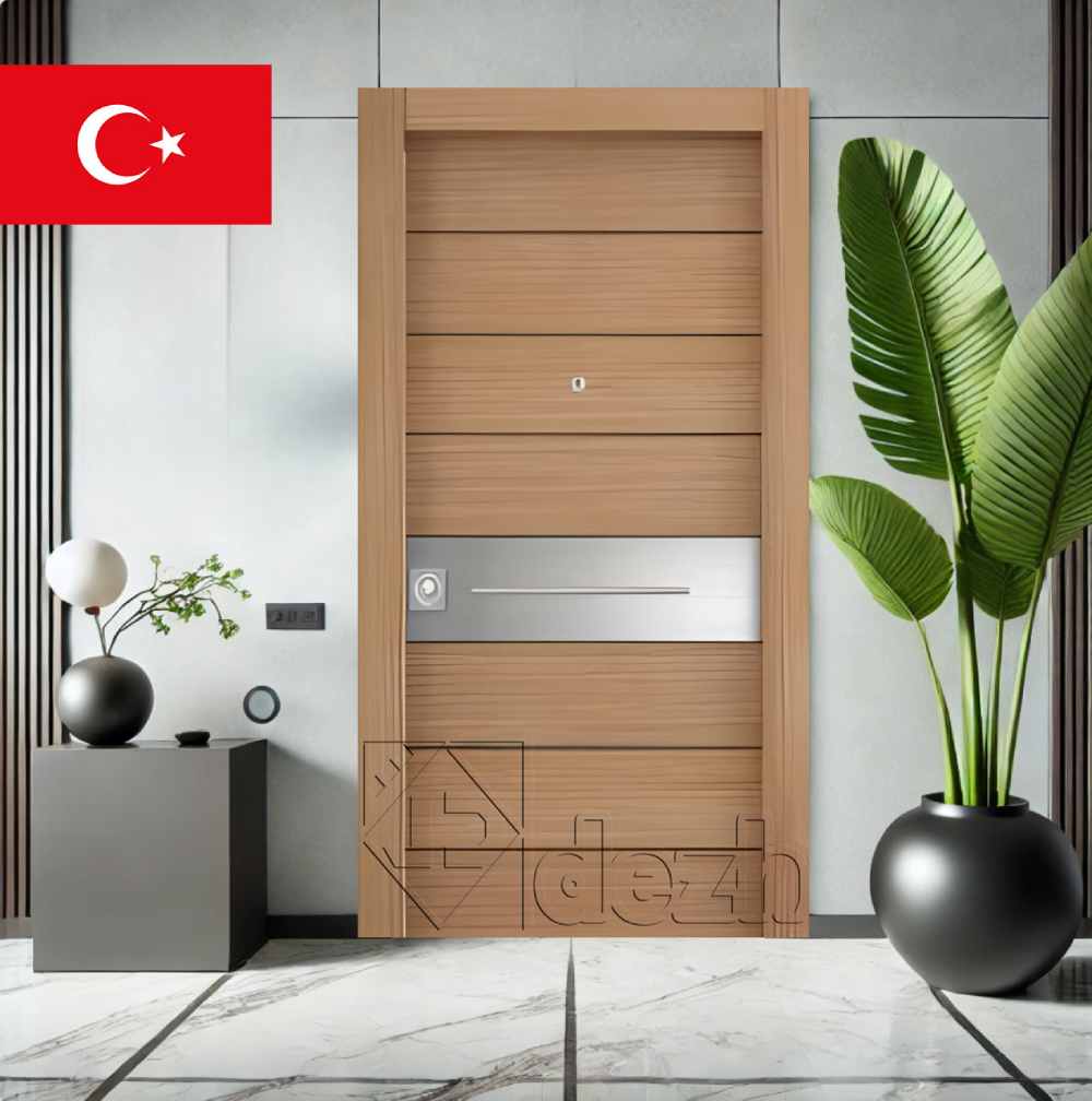درب ضد سرقت ترک قهوه ای مشکی مدرن مدل DZ-602