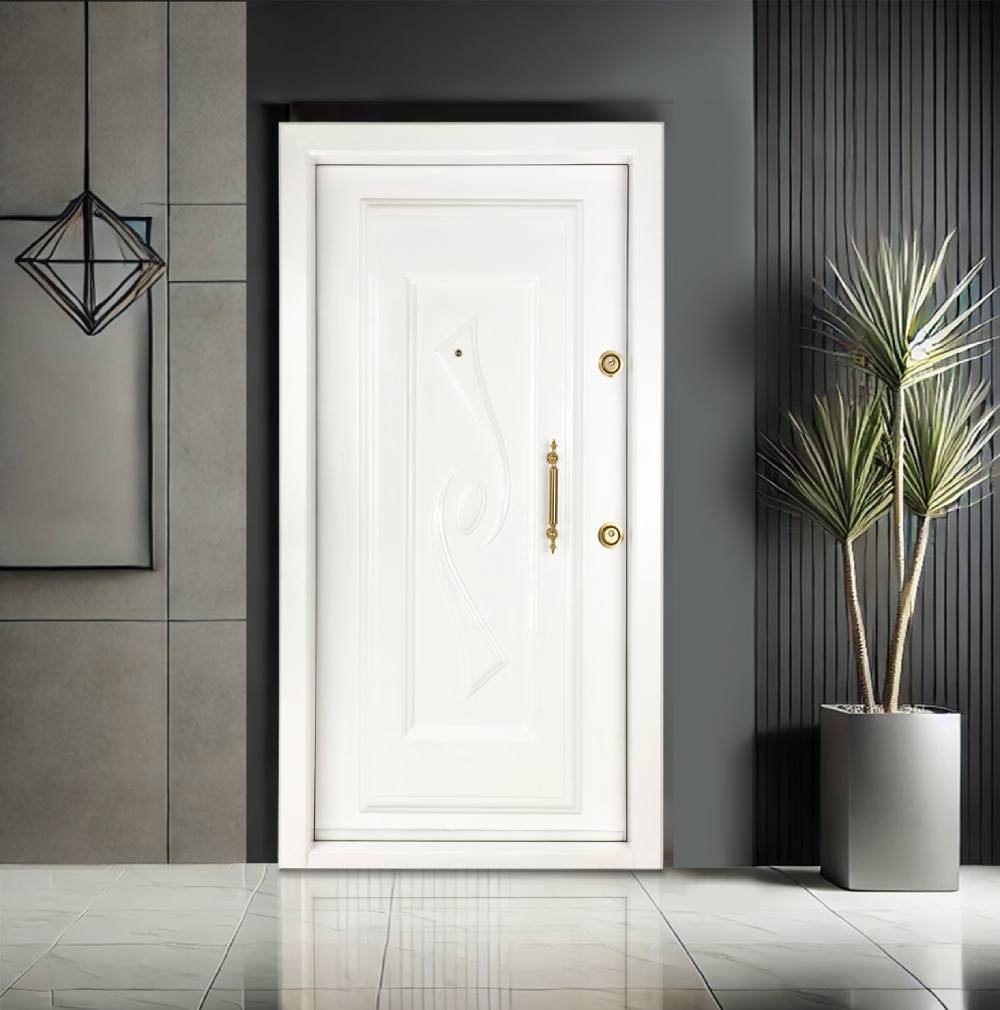 درب ضد سرقت 13 درب ضد سرقت سفید رویه فلز سری درجه یک مدل DZ-117